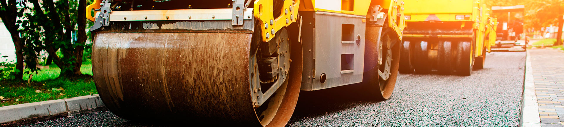 road rollers being used for asphalt service