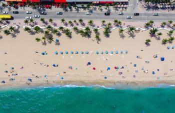 aerial photography of Fort Lauderdale coastline with people