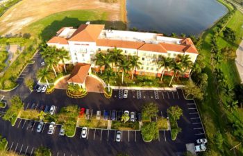 aerial shot of a newly paved parking lot in Florida