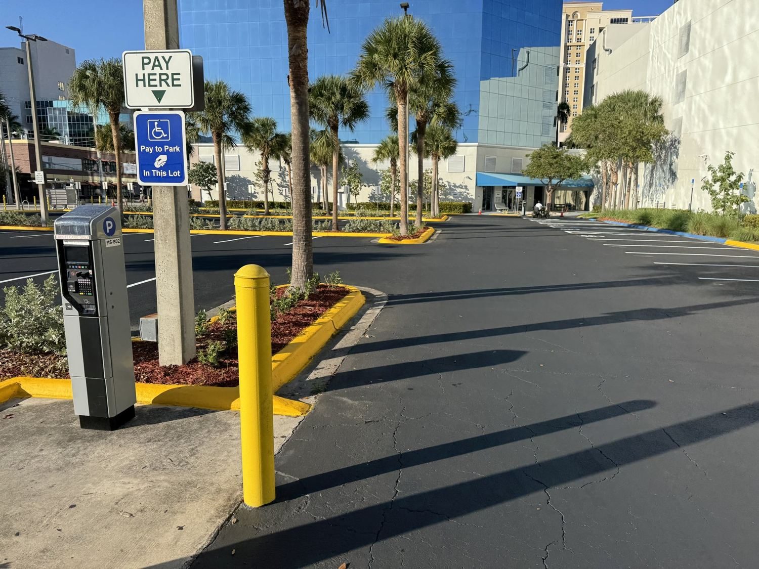 Pay stations back in service on a finished lot.