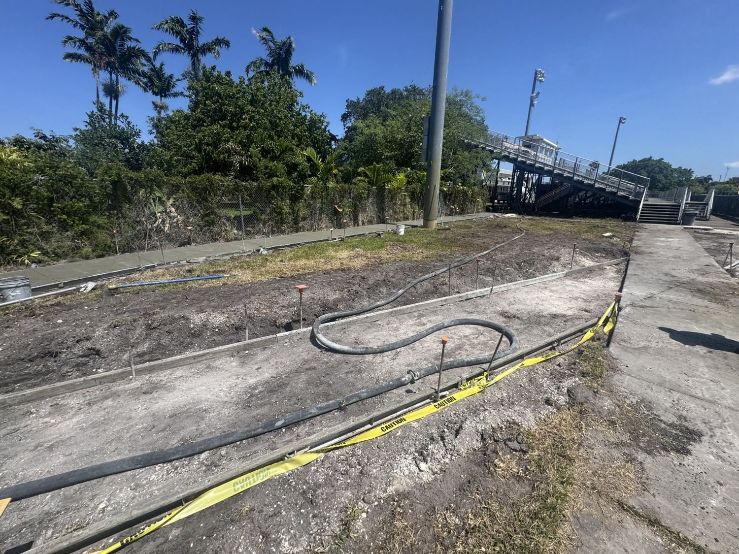 Old walk removed, base prepared.