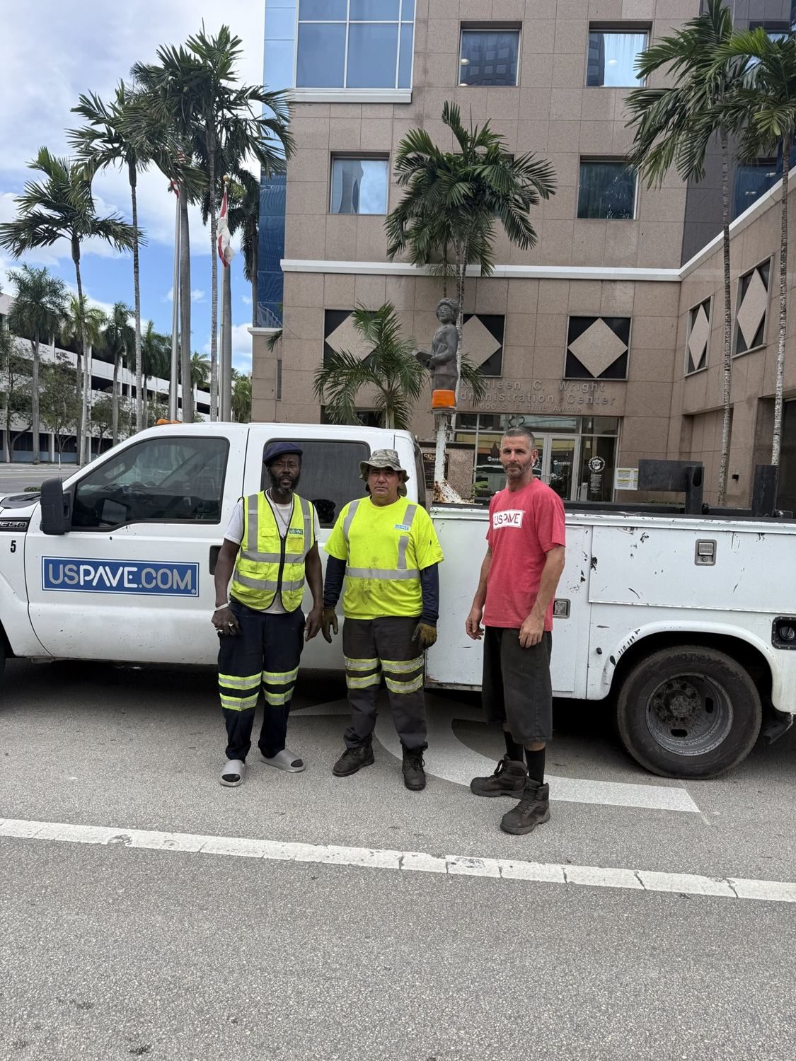 The U.S. Pave crew at district headquarters