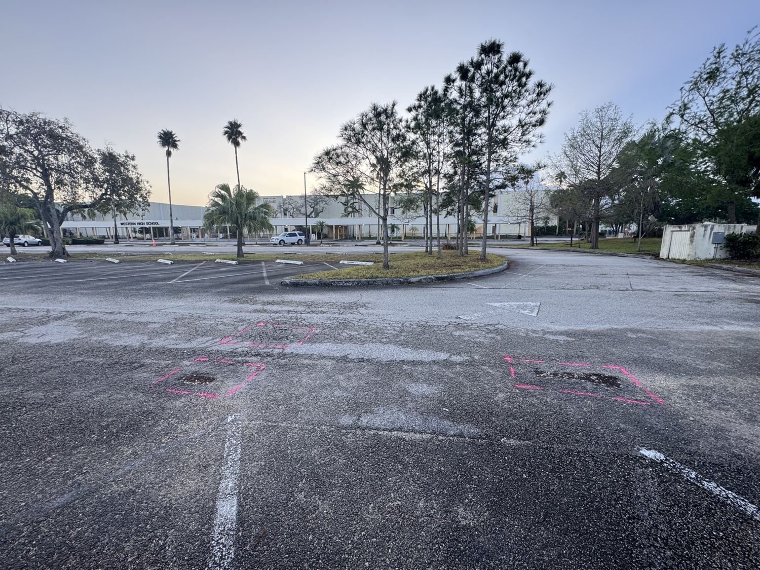 Failed areas marked.